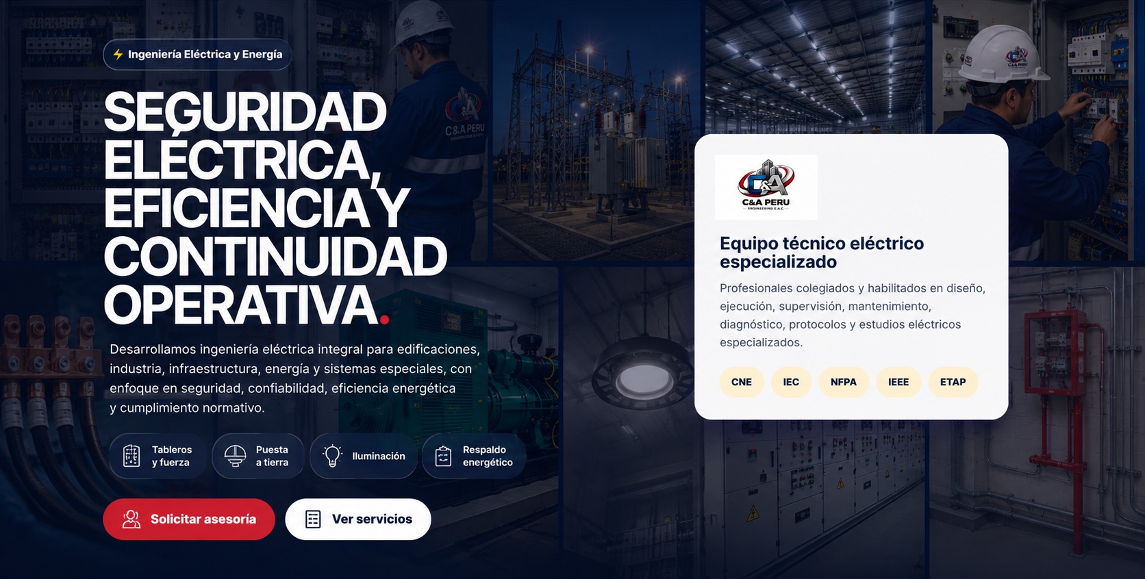 Banner de Ingeniería Eléctrica y Energía de C&A PERU