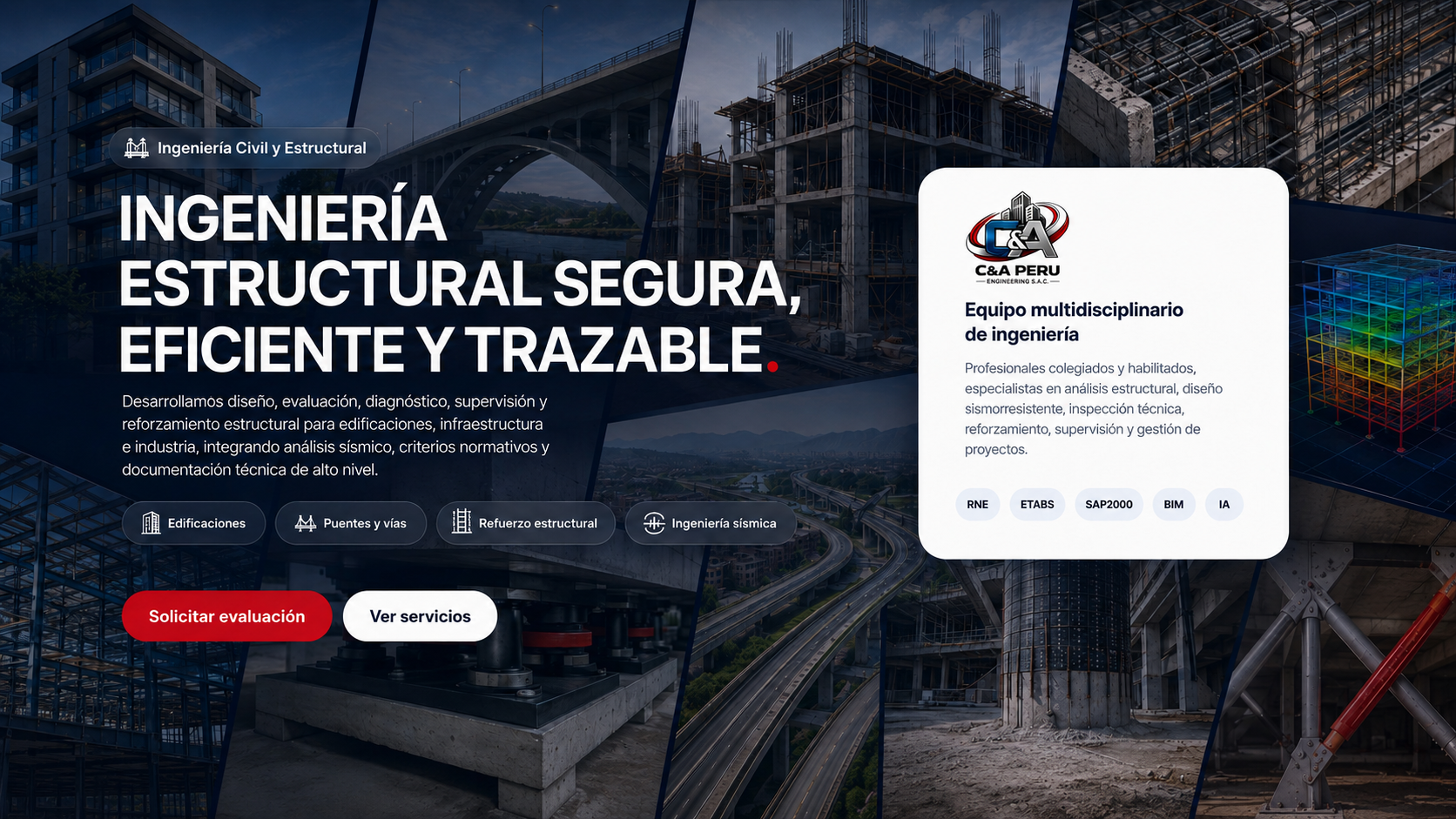 Banner de Ingeniería Civil y Estructural de C&A PERU